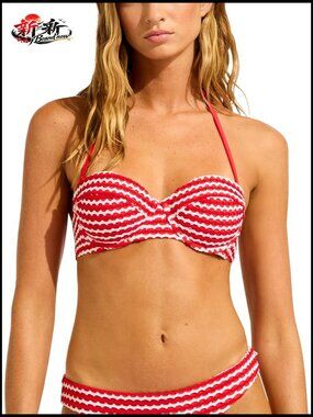 Underwire Bustier Bikini Top with Moulded Cups and Adjustable Straps